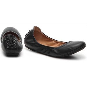 Lucky Brand Black Leather Echo Flats Sz 7 NIB